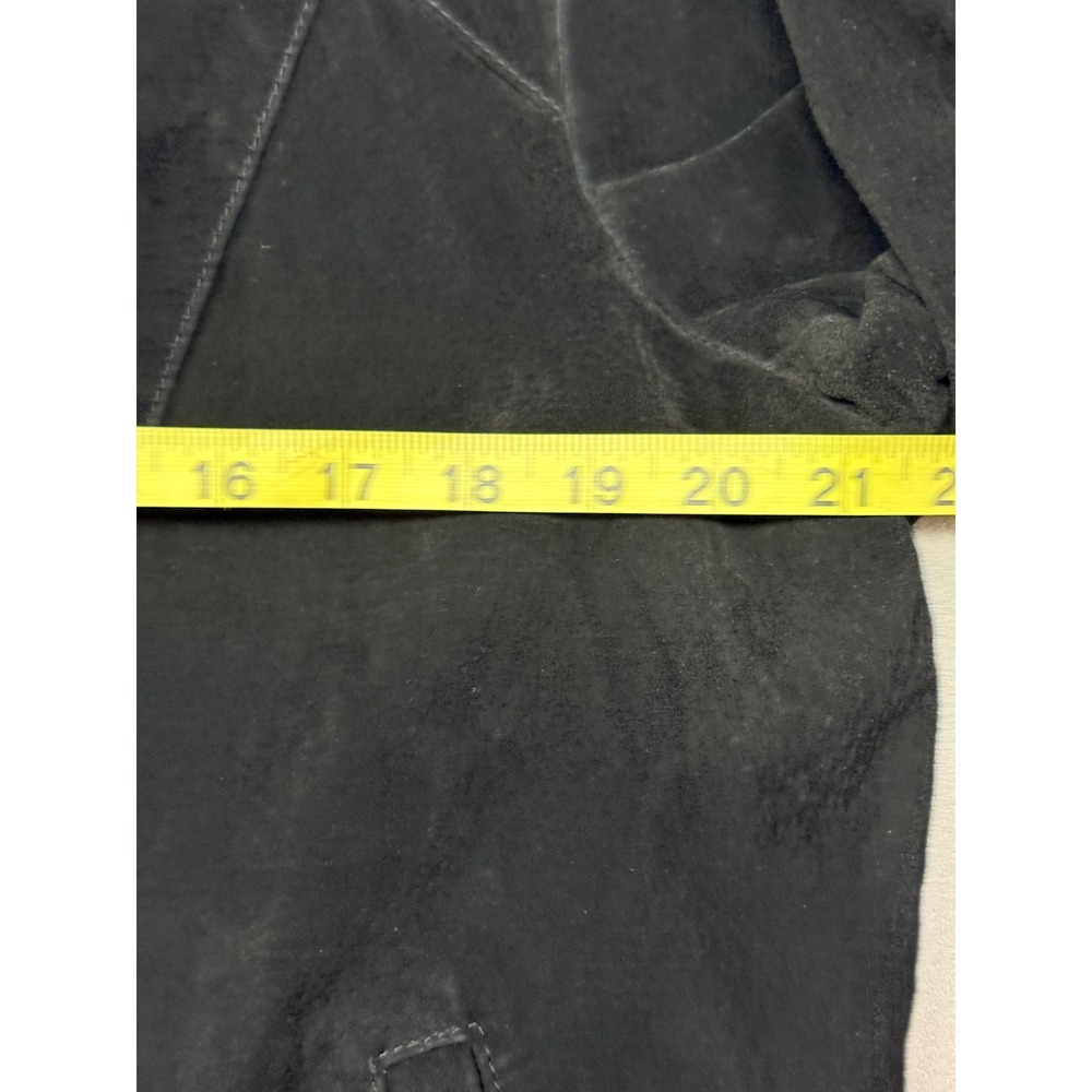 Dennis Basso Black Suede Bomber Jacket L luxury maximalist grunge business - Picture 9 of 14